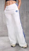 Sudadera Bota Ancha Mujer Blanca - Franjas Azules